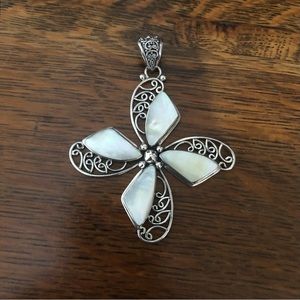 $78 Estate Moran Sterling Silver Cross   Marked Moran 925 Indonesia